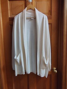 Lightweight Cream Open-Front Women's Cardigan Sweater